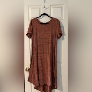 Lularoe XL Carly High Low Dark Peach Heathered Dress